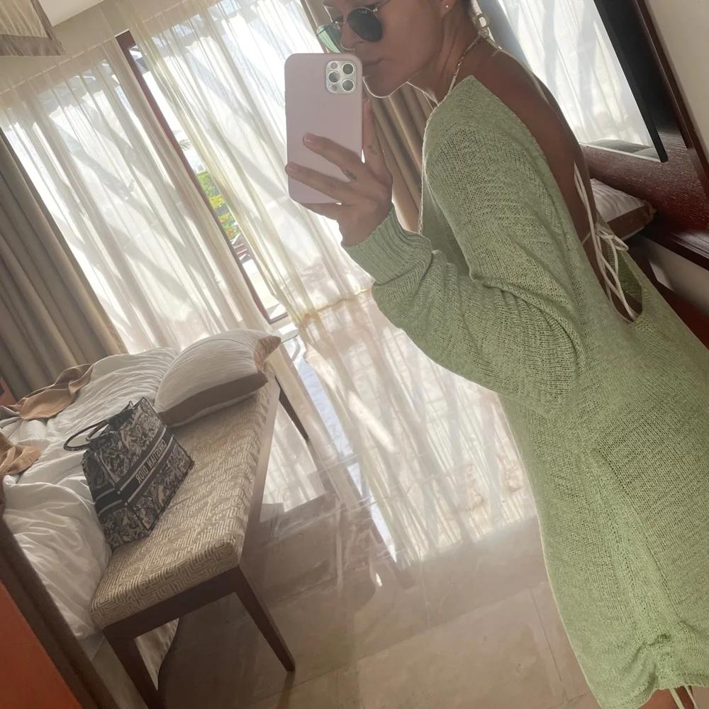 TURN BACK TIME KNIT DRESS‎ - SAGE - Picture 5 of 5